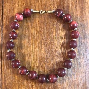 Maroon Beaded Necklace